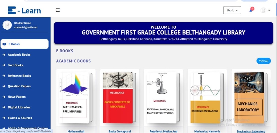 Edwise Learn Dashboard Interface